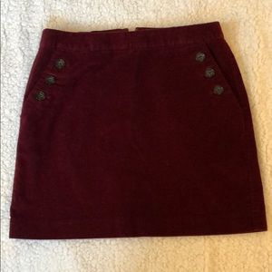 Banana Republic Burgundy Corduroy Skirt Size 8